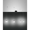 Luci a sospesione ARABELLA 4-Lampadine, lang IP20, nero, bianco dimmerabile