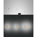 Luci a sospesione ARABELLA 4-Lampadine, lang IP20, ambra, nero dimmerabile