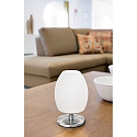 Fabas Luce Lampe de table ROCKFORD dimmable G9 IP20, nickel satin, blanche gradable
