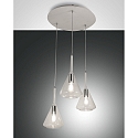 pendant luminaire TRIS 3 flames E27 IP20, transparent, white