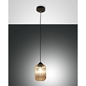 pendant luminaire ASTON E27 IP20, amber, black