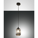 pendant luminaire ASTON E27 IP20, grey, black, transparent, fum