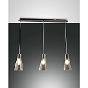 Pendant luminaire DAFNE, E27, 3x 40W, IP20, black/fum