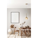 Fabas Luce Pendant luminaire APOLLO, E27, 1x 40W, IP20, satin brass/amber