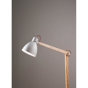 Fabas Luce Lampada da lettura SVEVA con interruttore, inclinabile E27 IP20, Legno chiaro, Bianco