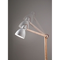 Fabas Luce Lampada da lettura SVEVA con interruttore, inclinabile E27 IP20, Legno chiaro, Bianco