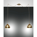 Luci a sospesione GLOW 2-Lampadine E27 IP20, Ambra, Ottone