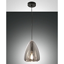 Pendant luminaire BRITTON, E27, IP20, Smartluce compatible, grey transparent