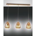Pendant luminaire BRITTON, E27, IP20, Smartluce compatible, 3 flames, amber