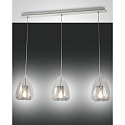 Pendant luminaire BRITTON, E27, IP20, Smartluce compatible, 3 flames, transparent