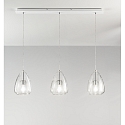 Fabas Luce Pendant luminaire BRITTON, E27, IP20, Smartluce compatible, 3 flames, transparent