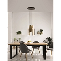 Fabas Luce LED Pendant luminaire PRADO, bar, 8x 6,5W, 3000K, 5760lm, IP20, black / gold
