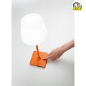 Fabas Luce Lampe rechargeable ADAM avec variateur tactile IP44, orange gradable