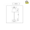 Fabas Luce Lampe rechargeable ADAM avec variateur tactile IP44, orange gradable