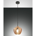 pendant luminaire GALLURA E27 IP20, amber, black
