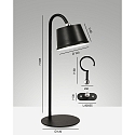 Fabas Luce Luce a batteria ARMANDA IP54, Nero dimmerabile