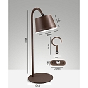 Luce a batteria ARMANDA IP54, marrone arruginito dimmerabile