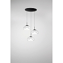 Luci a sospesione BRENA 3-Lampadine, rotondo IP20, nero dimmerabile