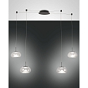 Luci a sospesione BRENA 4-Lampadine IP20, nero dimmerabile