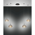 Luci a sospesione BRENA 4-Lampadine IP20, nero dimmerabile
