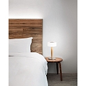 Fabas Luce table lamp ELEA IP20, oak, nickel satined dimmable