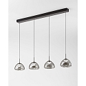 Luci a sospesione LUCILLE 4-Lampadine IP20, nero dimmerabile