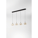 Luci a sospesione LUCILLE 4-Lampadine IP20, nero dimmerabile