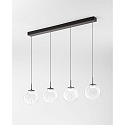 Luminaire  suspension ARIEL 4 flammes, langue IP20, noir gradable