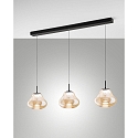 Luci a sospesione DEVA 3-Lampadine, lang IP20, nero dimmerabile