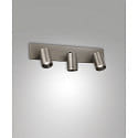 spotlight bar FLORES 3 flames, long GU10 IP20, grey, gunmetal dimmable