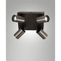 spot FLORES 4 flames, square GU10 IP20, grey, gunmetal dimmable