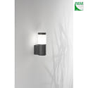 Fabas Luce Luminaire mural dextérieur GORLA E27 IP54, gris foncé