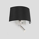 wall luminaire VOLTA E27 IP20, nickel satined, black 