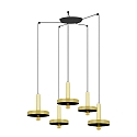 pendant luminaire WHIZZ 5 flames E27 IP20, gold, black 