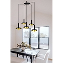 Faro pendant luminaire WHIZZ 5 flames E27 IP20, gold, black 