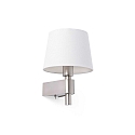 wall luminaire ROOM E27 IP20, nickel satined, white 