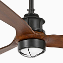 Faro Ventilateur plafonnier JUST FAN M avec t�l�commande IP20, noyer, noir mat