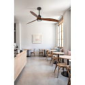 Faro Ventilateur plafonnier JUST FAN M avec t�l�commande IP20, noyer, noir mat