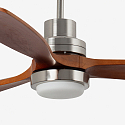 Faro Ventilatore da soffitto LANTAU XL con telecomando IP20, nichel opaco, noce