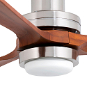 Faro Ventilateur plafonnier LANTAU L avec t�l�commande IP20, nickel mat, noyer