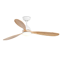 Faro Ventilateur plafonnier POROS L avec t�l�commande IP20, blanc mat, pin