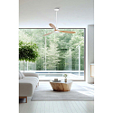 Faro Ventilateur plafonnier POROS L avec t�l�commande IP20, blanc mat, pin