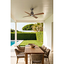 Faro Ventilateur plafonnier TYPHOON M avec t�l�commande IP44, marron, �rable