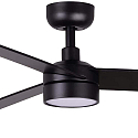 Faro Ventilatore da soffitto RUDDER S con telecomando IP20, nero opaco, noce