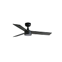 Faro Ventilatore da soffitto RUDDER S con telecomando IP20, nero opaco, noce