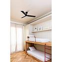 Faro Ventilatore da soffitto RUDDER S con telecomando IP20, nero opaco, noce