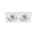 ceiling recessed luminaire ARGON 2 flames, square, swivelling GU10 IP20, white matt 