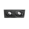 ceiling recessed luminaire ARGON 2 flames, square, swivelling GU10 IP20, black matt 