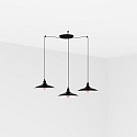 pendant luminaire LANG 3 flames E27 IP20, black glossy 