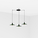 pendant luminaire LANG 3 flames E27 IP20, green, glossy 